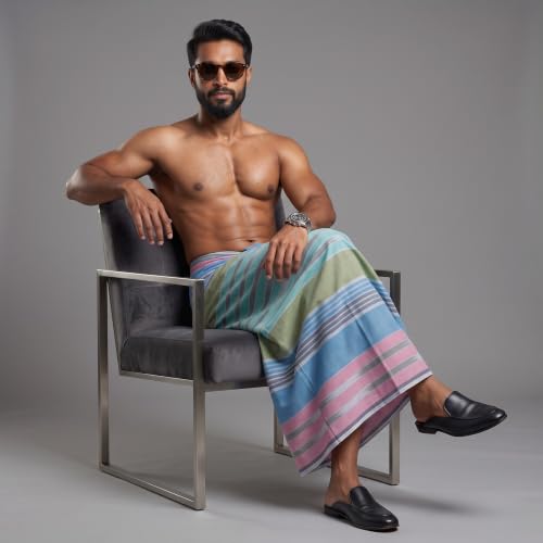 Image of Men's Cotton Lungi | Soft Breathable Wrap Around Lungi | Comfortable Daily & Home Wear for Men