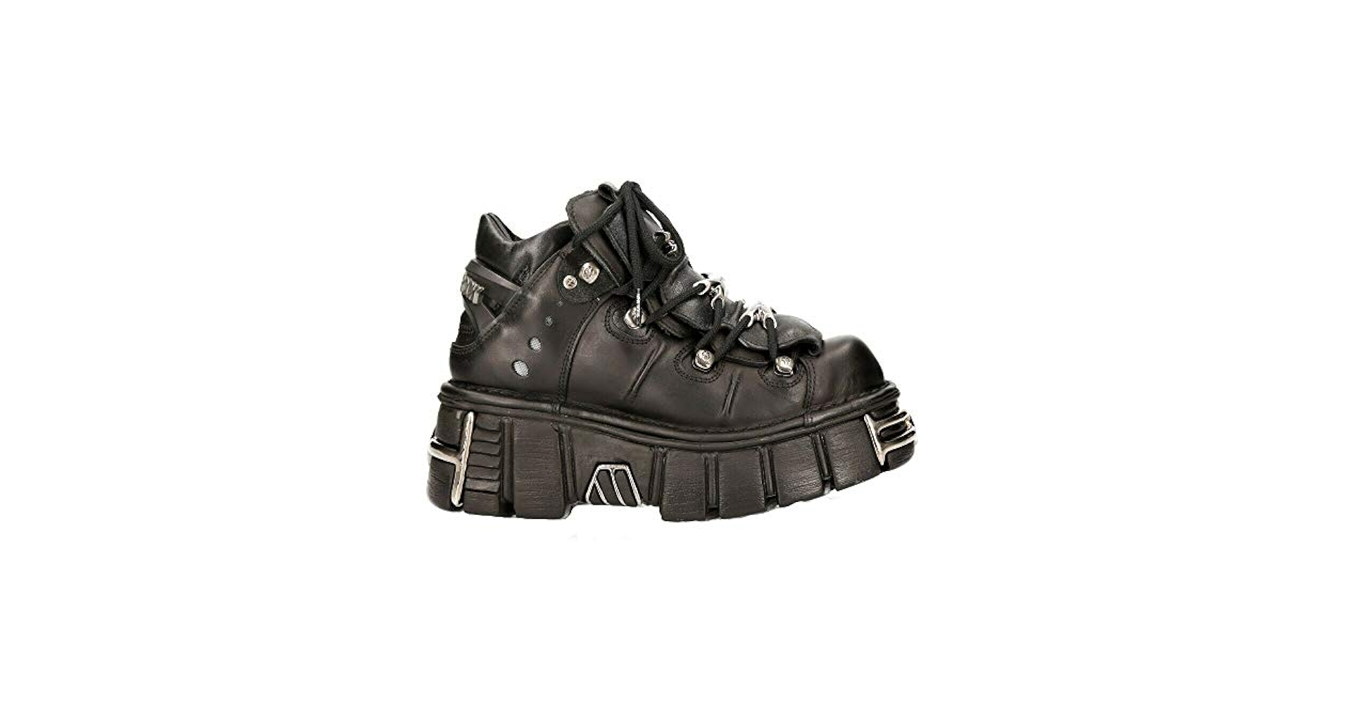 New Rock靴ひも付きアンクルブーツブラック M-106-S1 New Rock☆靴ひも付きアンクルブーツブラック M-106-S1 (NEWROCK