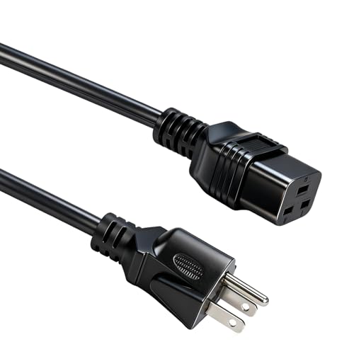 Heavy Duty C19 AC Power Cord for ASIC Miner 5FT (1.5m) 16A 250V Suitable for Devices and Servers Within 4000W Bitcoin Miner Power Supply Cable