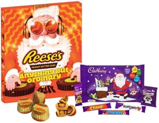 Reeses Advent Calendar 2022 Reese's Pieces Peanut Butter Miniatures, White Chocolate, Dark Chocolate and Milk Chocolate Advent, 248g