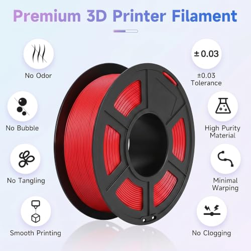 Image of 250G TPU 3D Printer Filament 1.75mm Filajoy3D 3D Printing Filament Dimensional Accuracy + /- 0.02mm for Most FDM 3D Printers,Red