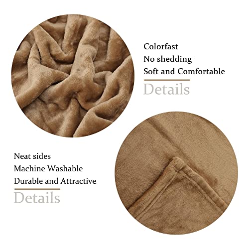 Image of NANPIPER Fleece Blankets Super Soft Flannel King Size Blanket for Bed Luxury Cozy Microfiber Plush Fuzzy Blanket,Coffee Brown