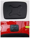 FMtoppeak Aluminum Fuel Filler Door Cover Gas Tank Cap for Jeep Renegade 2014 UP Black