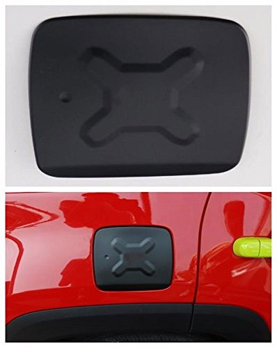 FMtoppeak Aluminum Fuel Filler Door Cover Gas Tank Cap for Jeep Renegade 2014-2016 Black