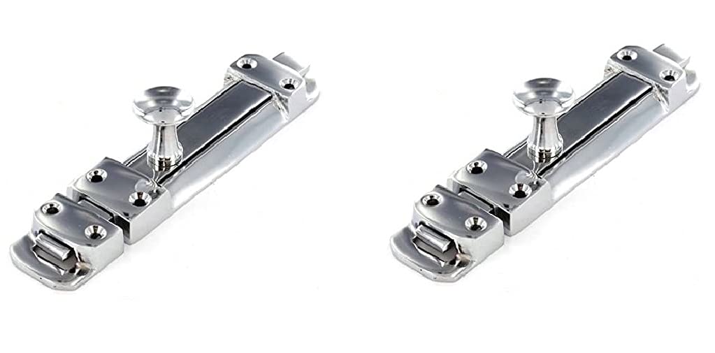 Golden Grace Security Slide Door Bolt in Polished Chrome Finish - Pack of 2-150mm 6"