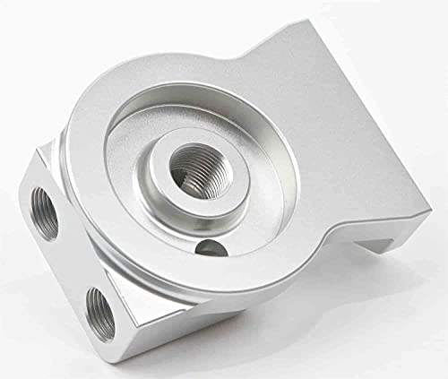 Jegs Universal Remote Oil Filter Mount | Cnc-Machined Billet Aluminum | Fits 2-3/4 “ Od O-Ring Filters | Includes 12' Of 1/2" Id Oil Cooler Hose, 4 Stainless Hose Clamps, & Mounting Hardware #TOP1