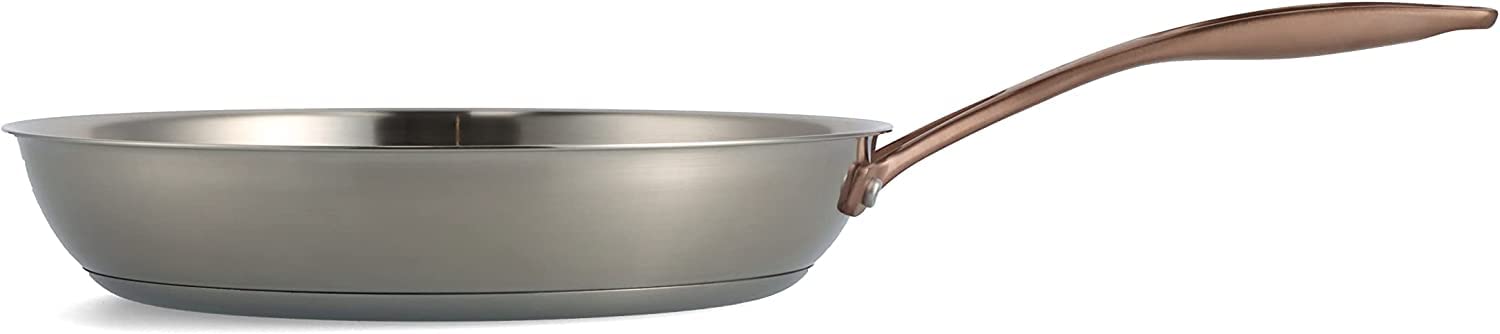 BK Rose 2 Piece Stainless Steel Frying Pan Set, 24/28 cm, Silver