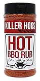 Killer Hogs HOT BBQ Rub | Championship Spicy BBQ and Grill Seasoning for Beef, Steak, Burgers, Pork, and Chicken | 16 oz