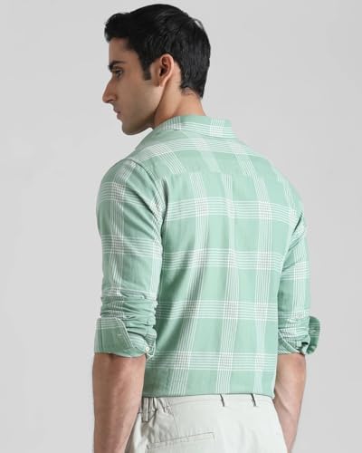Image of MUFTI Purple Checks Slim Fit Shirt