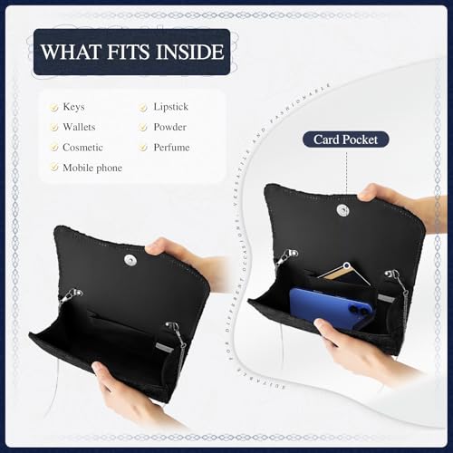 Image of UBORSE Evening Bag Lace Clutch Purse for Women Formal Elegant Envelope Wedding Party Cocktail Crossbody Shoulder Bag