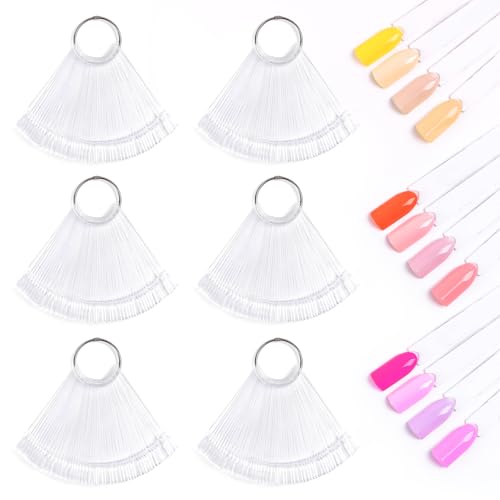 Image of MelodySusie 300 Pcs Nail Swatch Sticks with Ring, Clear Swatches for Gel Polish, Transparent Acrylic Practice Tips, Suitable for Displaying Colors, Training Nail Art for Beginners and Professionals