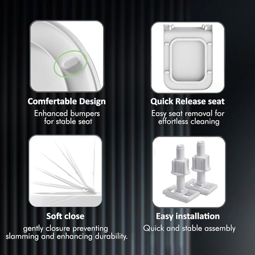 Image of WASSMIST Toilet Seat Cover Set(Soft Close) - Durable Commode Seat Cover for Western Toilets | Fits Most Standard Toilet Seats (Easy to Clean)