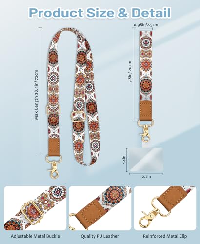 Image of Yonlevres Phone Lanyard Crossbody Strap Wrist Neck Adjustable Women Boho | Cell Phone Lanyard for Travel Cruise Daily, Hands-free, Fit Keys ID Badge, for Full-coverage Phone Case, Accessories, Gifts