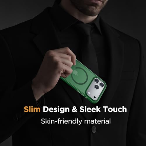 Image of Miracase Magnetic for iPhone 17 Pro Max Case with Screen Protector [Compatible with MagSafe] Slim Thin Phone Case Military-Grade Protected for 17 ProMax Cover Bumper 6.9 inch, Green