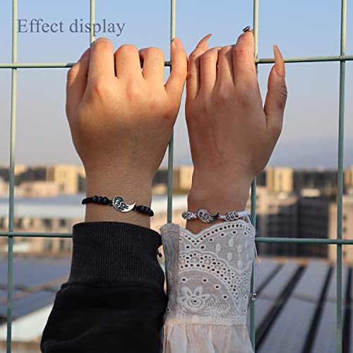 2Pcs Yin Yang Matching Dragon Bracelet for Women Men,Yin Yang Couple Bracelet for Boyfriend Girlfriend Best Witness Gift3