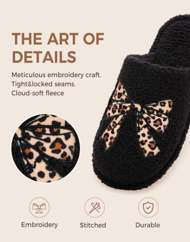 Image of HomeTop Women Slippers Bow Slip On Indoor House Shoes