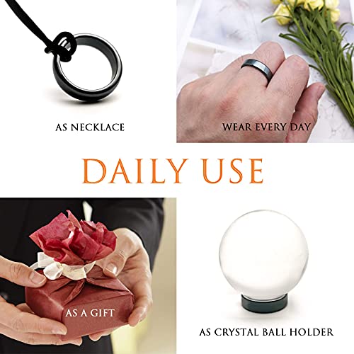 Morchic 10Pcs Magnetic Hematite Stone Rings For Women Men Unisex, 6Mm Thick (Pack Of Mixed Size) #TOP5