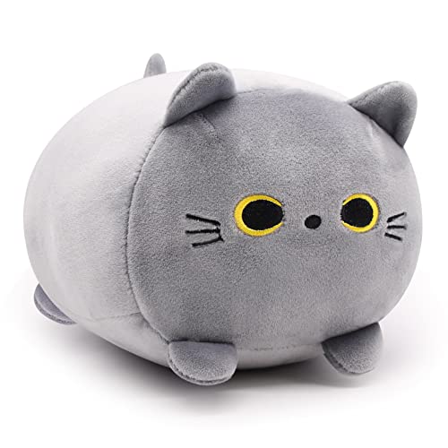 18CM Graue Katze Plüsch, Katze Plüschtiere, niedliche graue Katze Plüsch Kissen Katze Plüschie, graue Katze Kissen gefüllte Katze Spielzeug für Kinder Geburtstag Weihnachten Ostern Geschenke