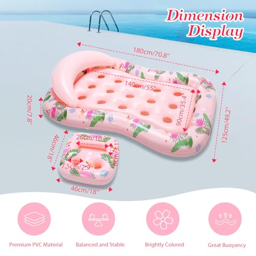 MoKo Inflatable Pool Floats Adult, Water Lounger Raft with Cup Holders - image 7