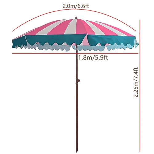 Parasol de plage extérieur rayé contre les coups de soleil