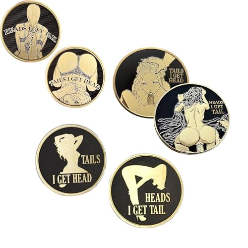 GUUZETU Moneta per Coppie birichine: se esce Testa, se esce Croce, se esce Croce | Moneta Divertente per Adulti, per Appuntamenti e Feste | Regalo scherzoso e impertinente per Uomini e Donne (all)