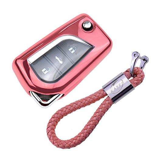 Funda de Silicona para Llave Toyota – Cover Carcasa de TPU Cromo Suave para Toyota Prius Corolla RAV4 Aygo Protección Llaveros Mando a...