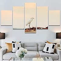 SIGNWIN 5 Panel Canvas Wall Art Birds Farmhouse/Country Group Group Multicolor Photography Realism Relax/Calm Warm for Home Decorations Ready to Hang - 60