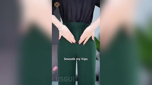 Pulisa Women's High-Rise Pull-On Stretch Pants - Glamorease Drape, Linebalm Waistband, Comfort Trousers