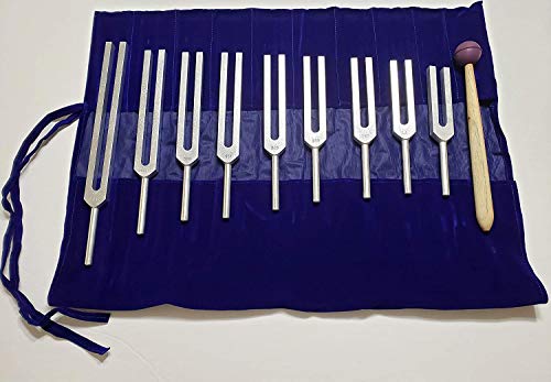 KASHSURG Tuning Forks Set of 9 for Healing DNA Repair Blessings Miracle with Long Handles