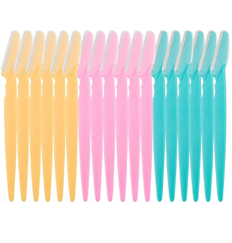 18 Piezas Maquinillas de Afeitar de Cejas de Seguridad Facial Removedor de Vello Afeitadora, Herramienta Exfoliante Dermaplaning para Mujer