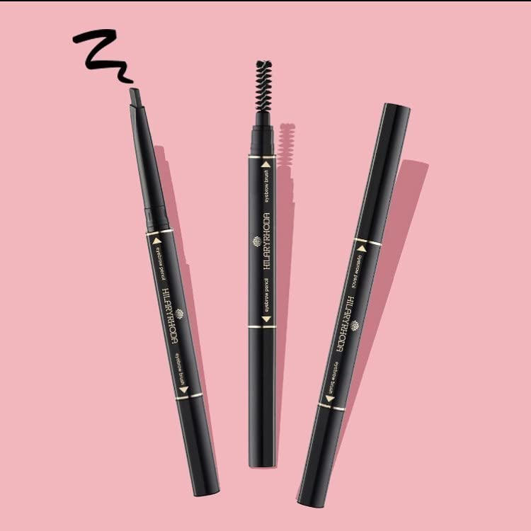 Hilary Rhoda Eyebrow Pencil 2 in 1 Dual Function Eye Brow Filling Pencil with Brush(Brown)