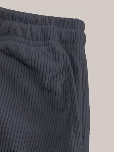 Image of Pinkmint Men's Stretchable Ribbed Track Pants | Poly Lycra Relaxed Fit Trousers | Elastic Waist Drawstring Joggers | Casual, Gym, Lounge Wear for Men
