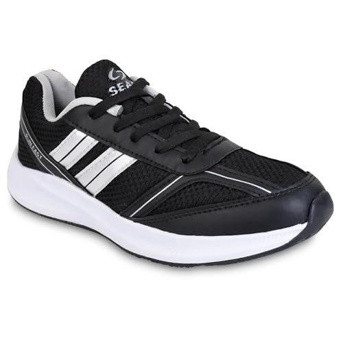 Image of SEAGA Sports Men's Lightweight Sports Running Shoes with Breathable Mesh & Cushioned Sole and Comfortable Shoes