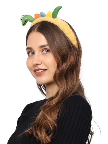 Image of Radhu & Kabby Dino Hairband For Women /Girls | Cartoon Hair Hoop Animal Headwear | Plush Animal Headwears | Soft And Comfortable | Yellow color | All Occasion | Same As Pic | 1 pc