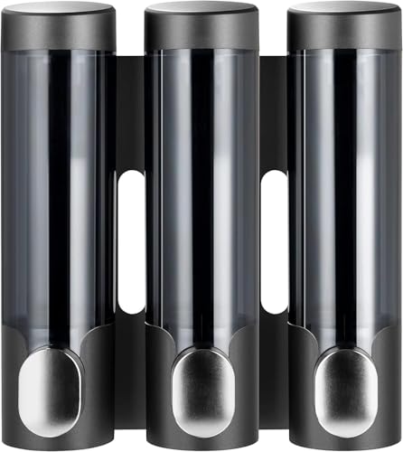 RANKADO Luxury Shower Soap Dispenser 3 Chamber No Drill,Soap Shampoo