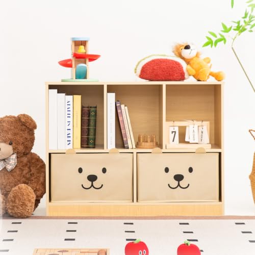 Montessori Shelf, Wooden Kids Storage Organizer for Toddlers, Burlywood