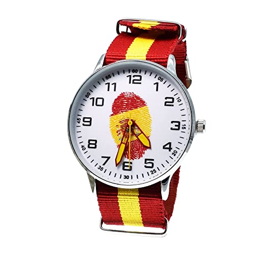 BDM - Reloj de Pulsera para Hombre analógico con la Bandera de España, Correa de Hilo. Un Regalo Original. - Modelo 2