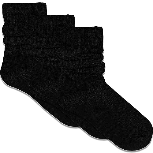 Women's Lightweight Cotton Scrunchy Slouch Socks - 3 Pairs