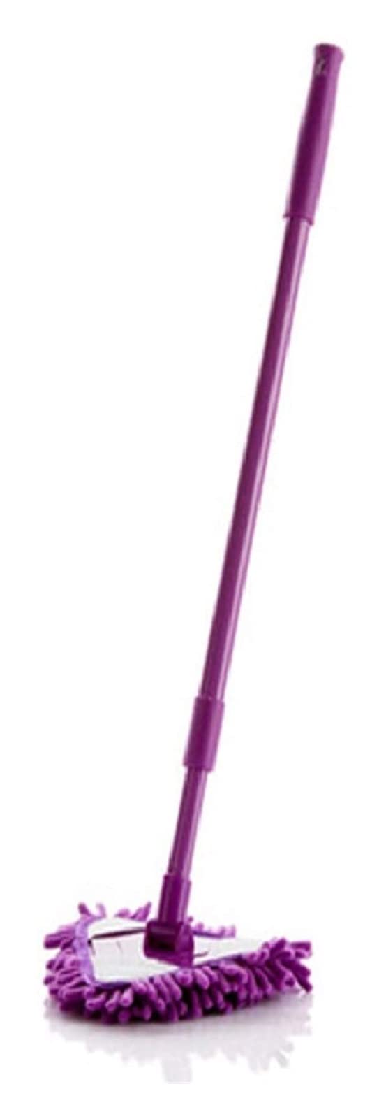 Wet and dry mop Household Chenille Triangle Mop, Retractable(Purple)