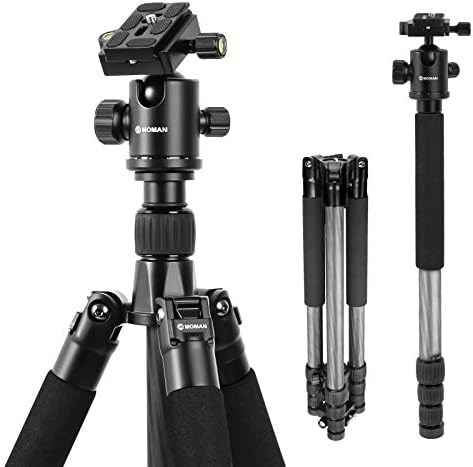 Camera Tripod, Moman CA70 Carbon Fiber Video Tripod Portable Travel Tripod Monopod with 360°Ball Head 4-Section Leg 24”-68” for DSLR Cameras 33lbs Max Payload, Monopod Tripod Units Camera Tripod, Moman CA70 Carbon Fiber Video Tripod Portable Travel Tripod Monopod with 360°Ball Head 4-Section Leg 24”-68” for DSLR Cameras 33lbs Max Payload, Monopod Tripod Units