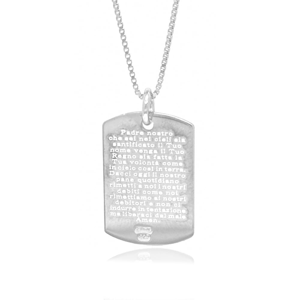 Collana Padre Pio Uomo Donna Argento 925 Rodiato Medaglia Religiosa Cattolica Ciondolo Benedetto Spiritualità Cristiana Regalo Devozionale