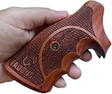 New Handmade reproductive Wood Grips Compatible with Taaurus Raging Bull/Raging Hunter 454 460 480 500 Large Frame Size Checkered Padauk Wood #Reg05, Thai Handmade