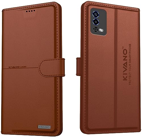 Image of KIVANO Compatible with Oppo A55 Flip Cover | Leather Finish | Inside Pockets & Inbuilt Stand | Shockproof Wallet Style Magnetic Closure Back Cover Case