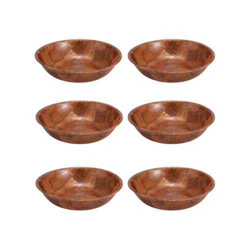 Soro Essentials- 10" Salad Bowl Woven Wood Set of 6