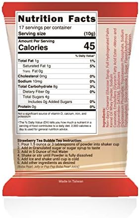 Fusion Select Strawberry Milk Bubble Tea Mix - Boba Flavored 3-in-1 Drink Powder with Cream & Sugar - Instant Pre-Mixed Beverage for Hot or Cold Blends & Frappes - 6 oz. Pack, Made in Taiwan