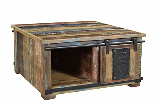 SIT-Möbel Jupiter Couchtischtruhe, Bunt Lackiert, Altholz, Natur, 80 x 80 x 40 cm Cover