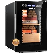 NEEDONE Electric Cigar Humidor 16L Pro 1S, Humidity, Heating, Cooling Quiet Smart Control, Thermostatic Cabinet for 100 Counts w/Spanish Cedar Wood Shelves Drawer, Hygrometer, Gifts for Men