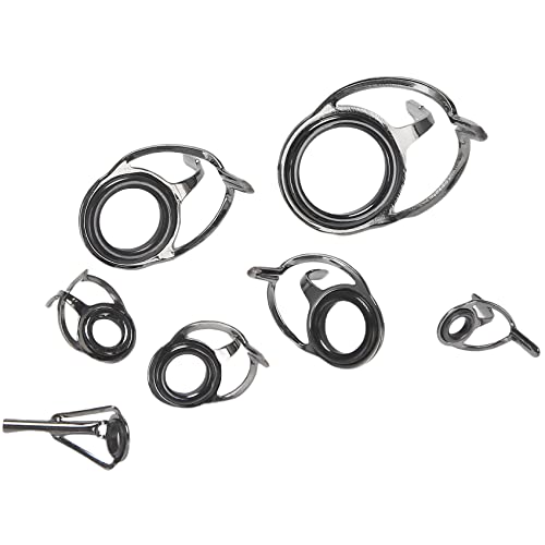 Jcevium 7 unids/set Caña de Guías Punta 5-18mm Dia Kit Reparación Línea Anillos Ojos Set