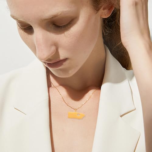 Puerto Rico Map Pendant Necklaces Stainless Steel PR Puerto Ricans Heart Map Jewelry Gifts (Gold)4