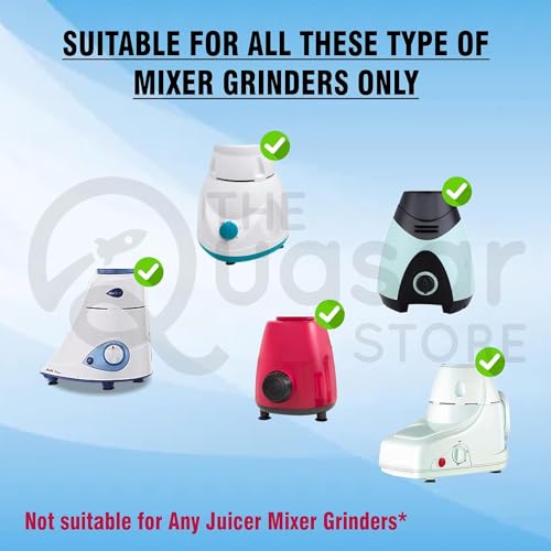 Image of Mixer Chutney Jar (250 Ml,400 Ml) (1 Mini 1 Medium Jar) Mixer Grinder Jar Suitable For All Local & Branded Mixer Which Comes With 2 Lock & 4 Teeth Coupler, Stainless Steel, Silver